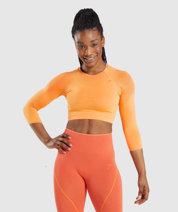 Damske Crop Top Gymshark Apex Seamless Marhule Oranžové / Oranžové | GP1029635
